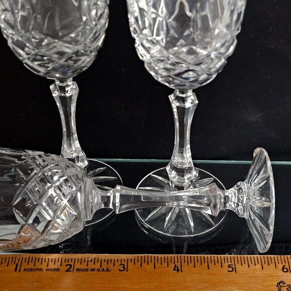 Royal Dartmouth Cut Glass Cordial Glasses 5.5" set-3 vintage elegant crystal - Picture 13 of 14